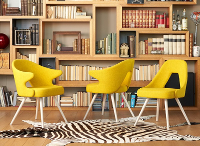 Кресло деревянное мягкое Scab Design You бук, ткань отбеленный бук, желтый Фото 4