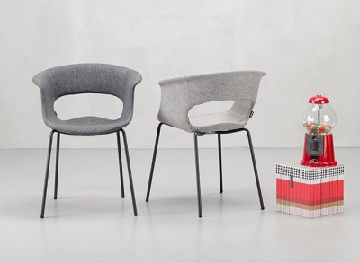 Кресло с обивкой Scab Design Miss B Pop coated steel frame сталь, поликарбонат, ткань антрацит, серый Фото 5
