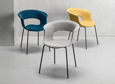 Кресло с обивкой Scab Design Miss B Pop coated steel frame сталь, поликарбонат, ткань антрацит, морская волна Фото 6