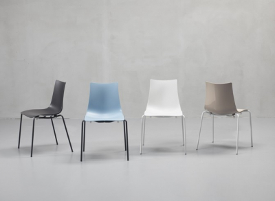 Стул пластиковый Scab Design Zebra Technopolymer 4 legs сталь, технополимер антрацит, голубой Фото 5