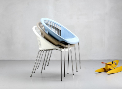 Кресло пластиковое Scab Design Giulia сталь, технополимер хром, антрацит Фото 2