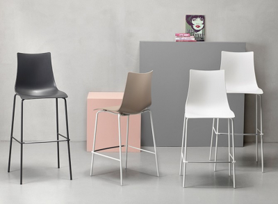 Стул полубарный пластиковый Scab Design Zebra Technopolymer сталь, технополимер лен, тортора Фото 6