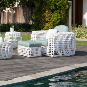 Кресло плетеное с подушками Skyline Design Dynasty алюминий, искусственный ротанг, sunbrella белый, бежевый Фото 10