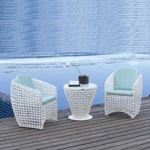 Столик плетеный со стеклом кофейный Skyline Design Dynasty алюминий, искусственный ротанг, закаленное стекло белый Фото 7