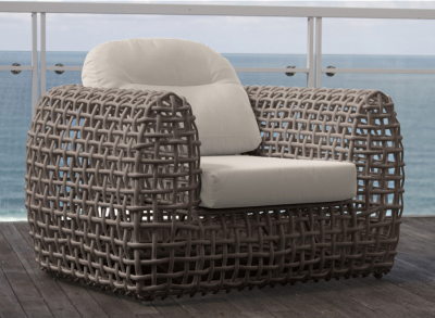 Кресло плетеное с подушками Skyline Design Dynasty алюминий, искусственный ротанг, sunbrella серый, бежевый Фото 8