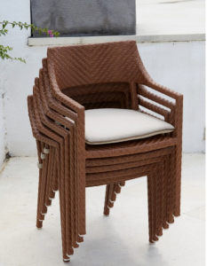 Кресло плетеное с подушкой Skyline Design Plank алюминий, искусственный ротанг, sunbrella бронзовый, бежевый Фото 8