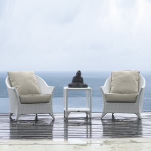 Кресло плетеное с подушками Skyline Design Malta алюминий, искусственный ротанг, sunbrella белый, бежевый Фото 12