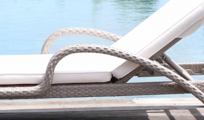 Шезлонг-лежак плетеный с матрасом Skyline Design Imperial алюминий, искусственный ротанг, sunbrella белый, бежевый Фото 10