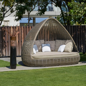 Лаунж-диван плетеный Skyline Design Shade алюминий, искусственный ротанг, sunbrella серый, бежевый Фото 9