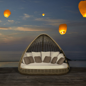 Лаунж-диван плетеный Skyline Design Shade алюминий, искусственный ротанг, sunbrella серый, бежевый Фото 15