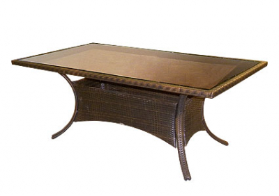 Стол плетеный со стеклянной столешицей GARDA искусственный ротанг коричневый Фото 4