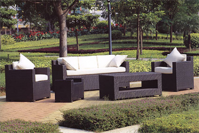 Комплект плетеной мебели с подушками GARDA искуственный ротанг коричневый Фото 1