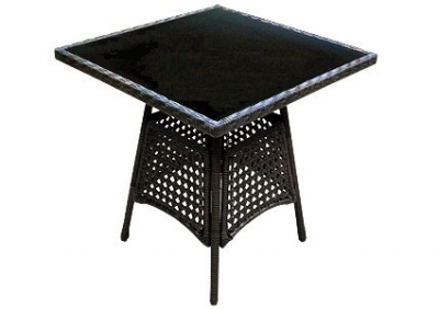 Стол обеденный со стеклом GARDA искусственный ротанг, алюминий в ассортименте Фото 1