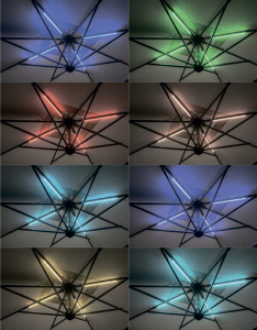 LED светильник для зонта (от батареи) Scolaro разноцветный Фото 2