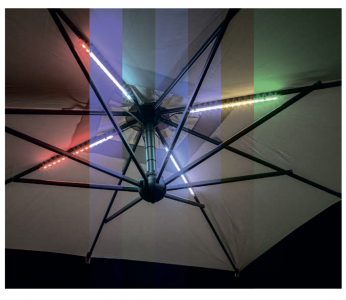 LED светильник для зонта (от батареи) Scolaro разноцветный Фото 1