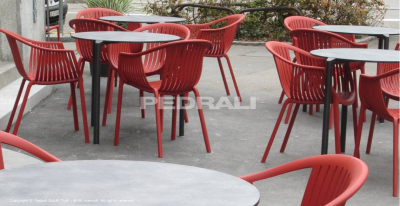 Кресло пластиковое PEDRALI Tatami стеклопластик красный Фото 11