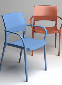 Кресло пластиковое PEDRALI Ara стеклопластик синий Фото 7