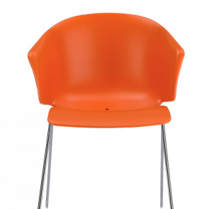 Кресло пластиковое PEDRALI Grace металл, пластик оранжевый Фото 1