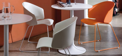 Кресло пластиковое PEDRALI Grace сталь, стеклопластик оранжевый Фото 6