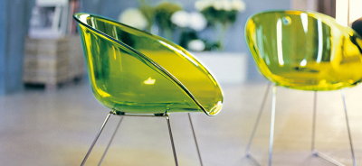 Кресло прозрачное на полозьях PEDRALI Gliss сталь, поликарбонат зеленый Фото 12