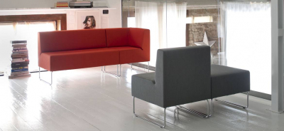 Софа модульная PEDRALI Host Lounge сталь, полиэтилен красный Фото 9