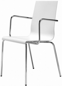 Кресло пластиковое PEDRALI Kuadra сталь, технополимер белый Фото 1
