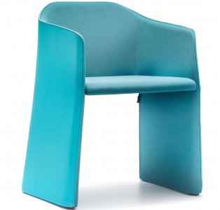 Кресло мягкое PEDRALI Laja Wings сталь, ткань голубой Фото 1