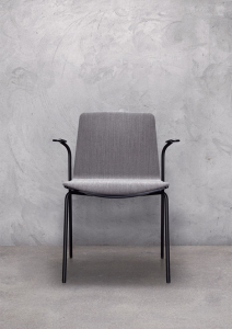 Кресло пластиковое с обивкой PEDRALI Noa сталь, ткань черный Фото 5