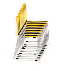 Кресло пластиковое на полозьях PEDRALI Tweet сталь, стеклопластик белый, желтый Фото 7