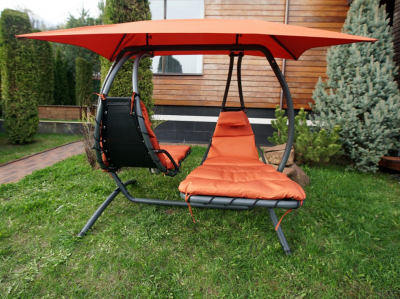 Двойное подвесное кресло-качели Besta Fiesta Luna Consept алюминий, текстилен оранжевый Фото 1