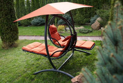 Двойное подвесное кресло-качели Besta Fiesta Luna Consept алюминий, текстилен оранжевый Фото 3
