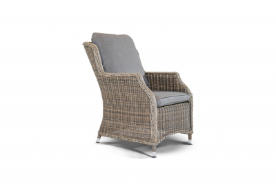 Кресло плетеное 4SIS Неаполь алюминий, искусственный ротанг, ткань серо-соломенный Фото 3
