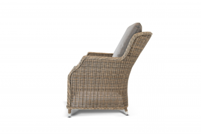 Кресло плетеное 4SIS Неаполь алюминий, искусственный ротанг, ткань серо-соломенный Фото 2