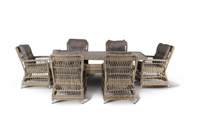 Кресло плетеное 4SIS Цесена алюминий, искусственный ротанг, ткань серо-соломенный Фото 7