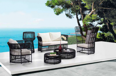 Комплект плетеной мебели Tagliamento Sofa living алюминий, искусственный ротанг черный Фото 2
