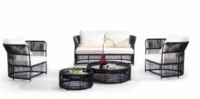 Комплект плетеной мебели Tagliamento Sofa living алюминий, искусственный ротанг черный Фото 1