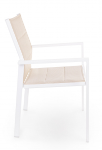 Кресло металлическое текстиленовое Garden Relax Terry алюминий, текстилен белый Фото 3
