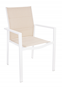 Кресло металлическое текстиленовое Garden Relax Terry алюминий, текстилен белый Фото 1