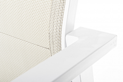 Кресло металлическое текстиленовое Garden Relax Terry алюминий, текстилен белый Фото 7
