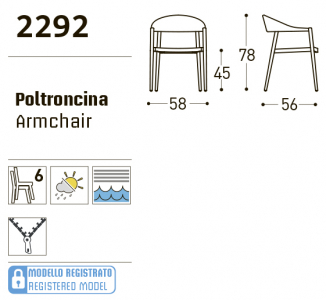 Кресло металлическое текстиленовое Varaschin Clever алюминий, текстилен, ткань серый, серо-коричневый Фото 5