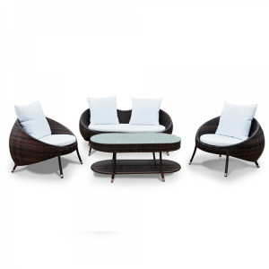 Комплект плетеной мебели KVIMOL КМ-0042 алюминий, искусственный ротанг коричневый, бежевый Фото 6