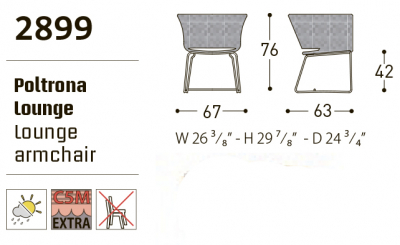 Лаунж-кресло Varaschin Kente сталь, искусственный ротанг Фото 7