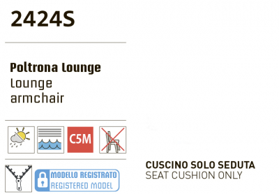 Лаунж-кресло металлическое с подушкой Varaschin Summerset сталь, ткань Фото 9