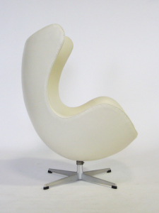 Кресло дизайнерское мягкое Beon Egg хромированная сталь, экокожа белый Фото 11