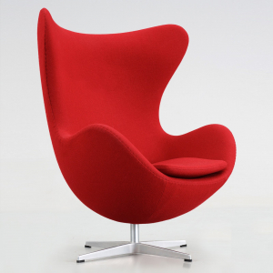 Кресло дизайнерское мягкое Beon Egg хромированная сталь, кашемир красный Фото 8