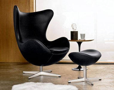 Кресло дизайнерское мягкое Beon Egg хромированная сталь, экокожа черный Фото 5