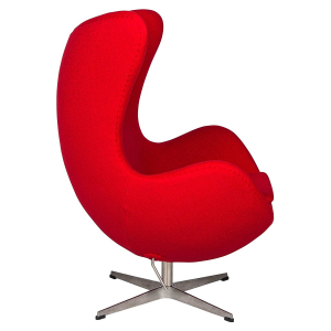 Кресло дизайнерское мягкое Beon Egg хромированная сталь, кашемир красный Фото 11