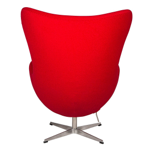 Кресло дизайнерское мягкое Beon Egg хромированная сталь, кашемир красный Фото 10