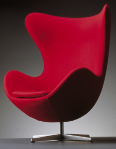 Кресло дизайнерское мягкое Beon Egg хромированная сталь, кашемир красный Фото 2