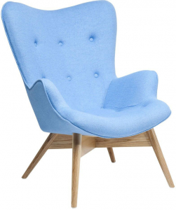 Кресло дизайнерское Beon Angel дерево, кашемир голубой Фото 1
